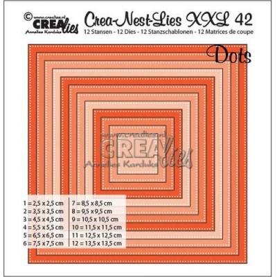 Crealies Crea-Nest-dies XXL no. 42 Quadrate mit Punkten